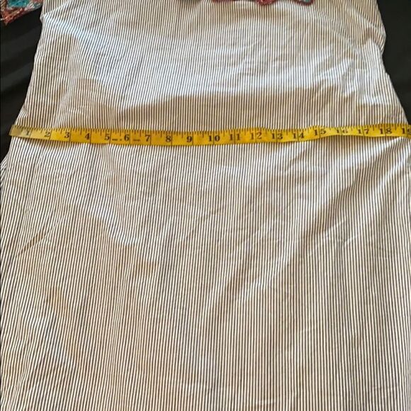 Loft Stripe Ruffle Boho Embroidered Dress Vacation Cruise Resort Wear New - Picture 16 of 16